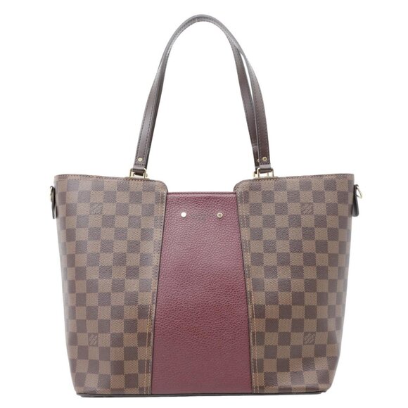 Louis Vuitton Jersey tote bag in Damier Ebene canvas with Bordeaux-colored - Picture 1 of 8
